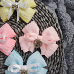 Large Double Lace Bow With Charm