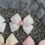 Large Double Lace Bow With Gem