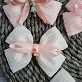 Large Double Lace Bow With Charm