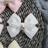 Large Double Lace Bow With Charm