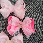 Boutique Bow With Lace And Pompom