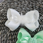 Boutique Bow With Lace And Pompom
