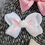 Boutique Bow With Lace pompom/roses