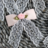 Lace Tail Bow With Rosebud