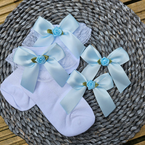 Sock and Bow set infant size 9-12