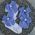 Sock and Bow set age 4-7 Royal blue