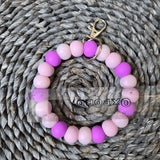 Silicone Bead Wristlet Keychain