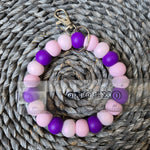 Silicone Bead Wristlet Keychain