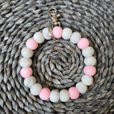 Silicone Bead Wristlet Keychain