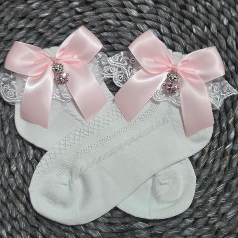 Bow Socks With Charms