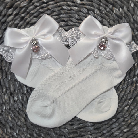 Bow Socks With Charms
