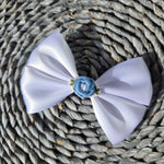 Hand embroidered bow 4" Clip