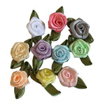 Large 4” Ribbon Bow With RoseBud - Clip - Select Ribbon And Rose Colour